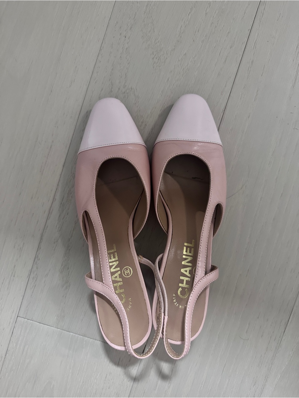 Blush and Pale Pink Two-Tone Slingback Flats